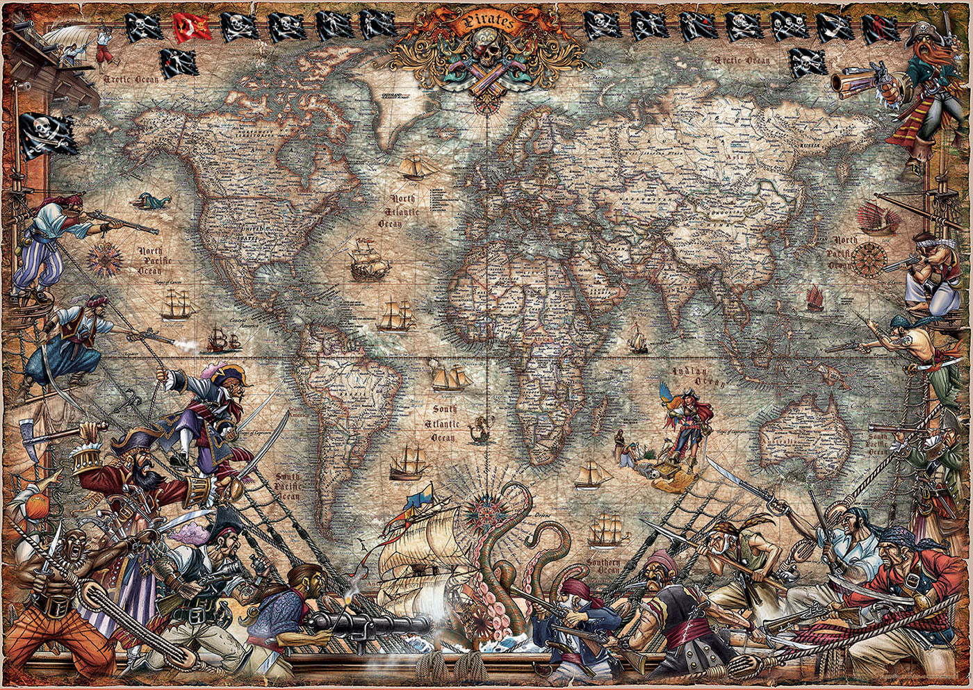 Puzzle 2000 pezzi Pirates Map - Centroscuola
