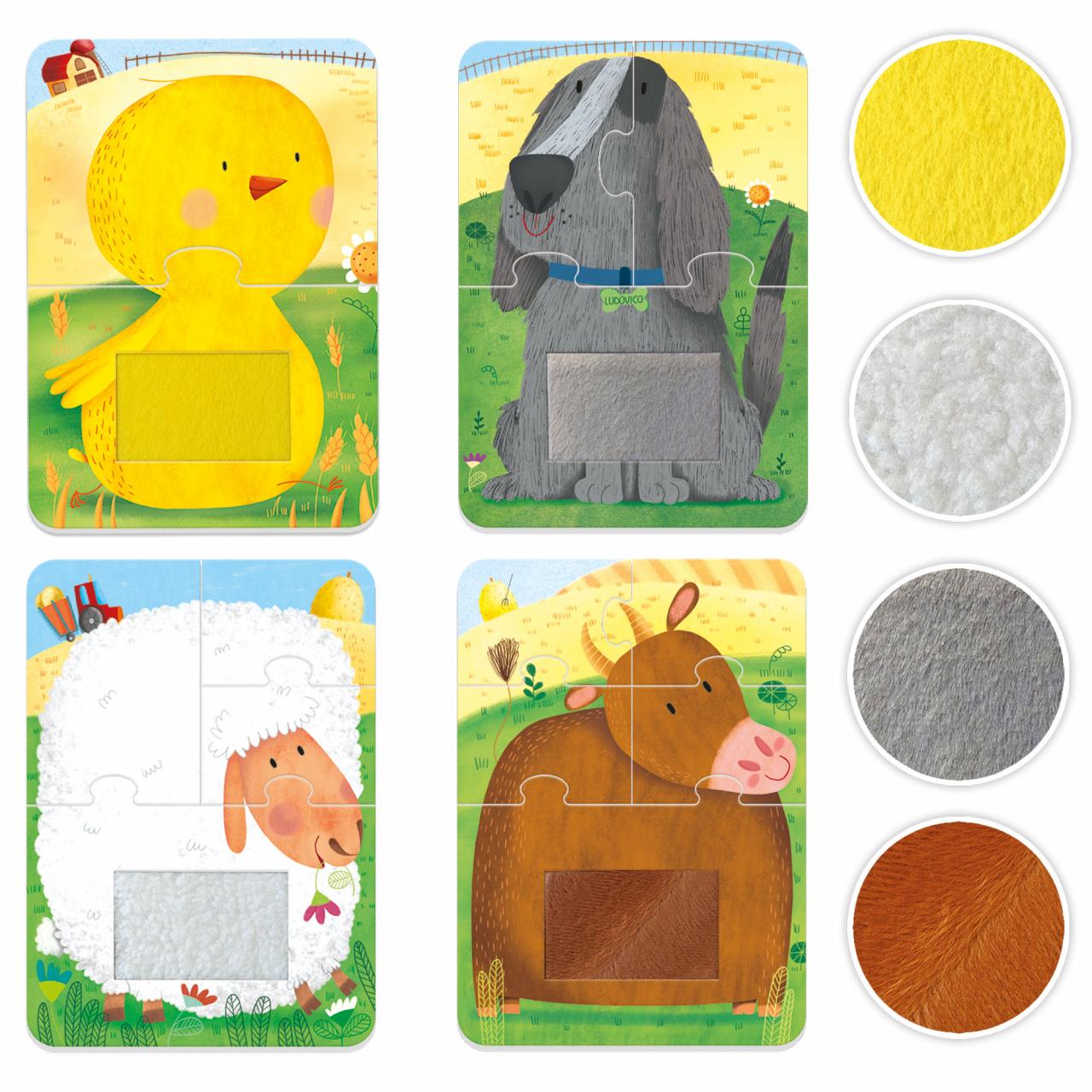 4 Tactile Puzzle - Farm - Centroscuola