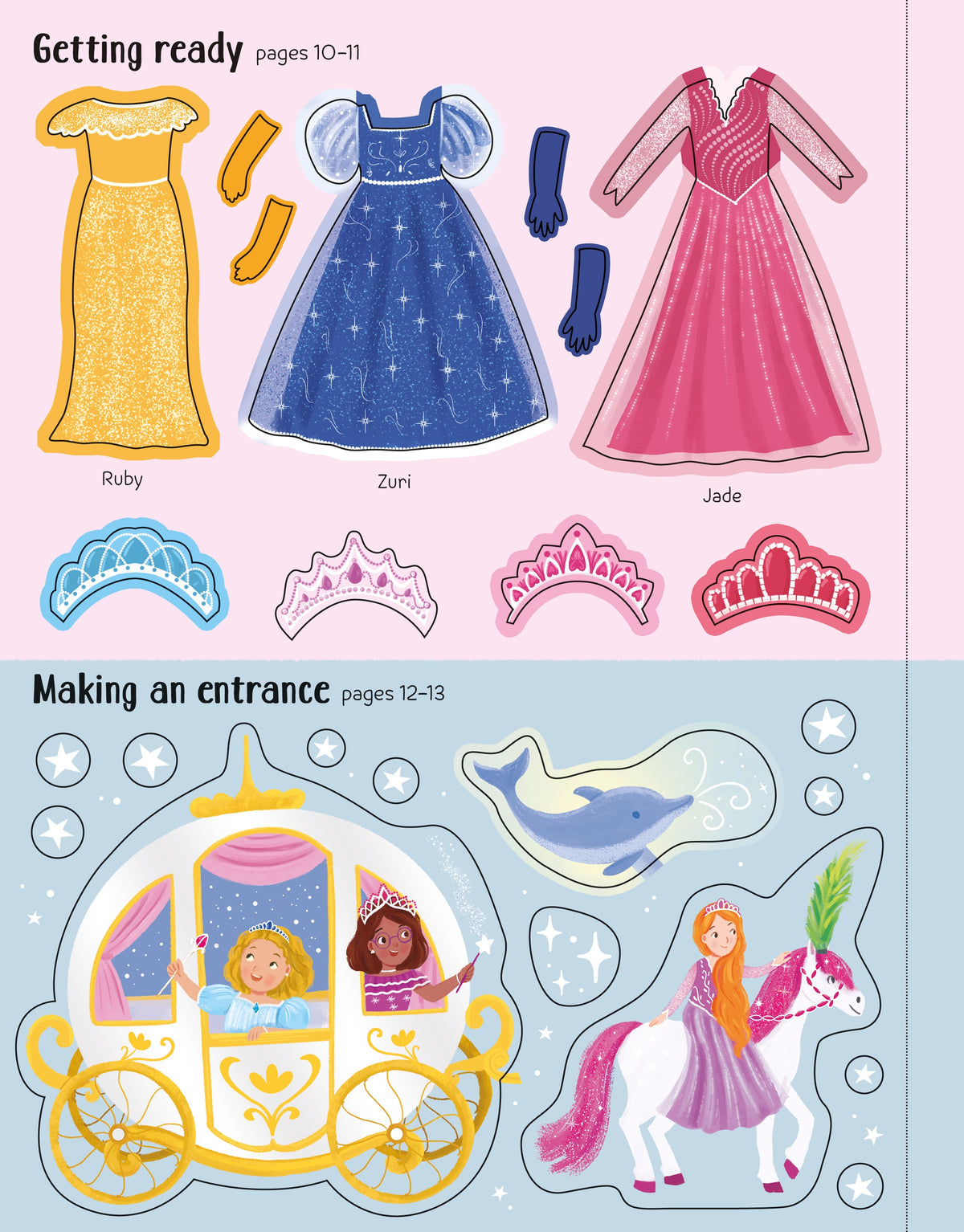 First Sticker Book Sparkly Princesses - Usborne - pagine interne