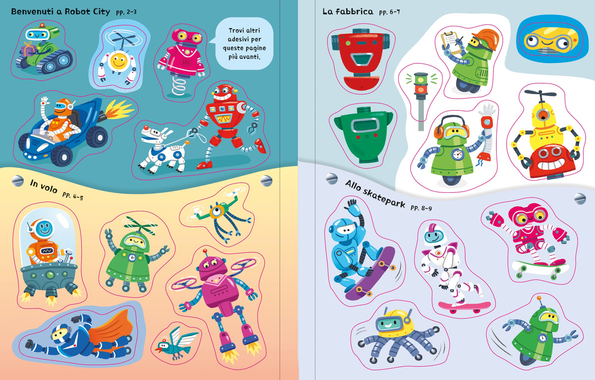 Libri con adesivi - Robot - Usborne - pagine interne