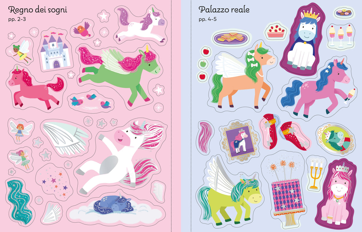 Grandi adesivi luccicanti - Unicorni - Usborne - pagine interne
