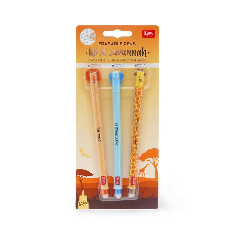 Set di 3 Penne Gel Cancellabili - Savana - Centroscuola