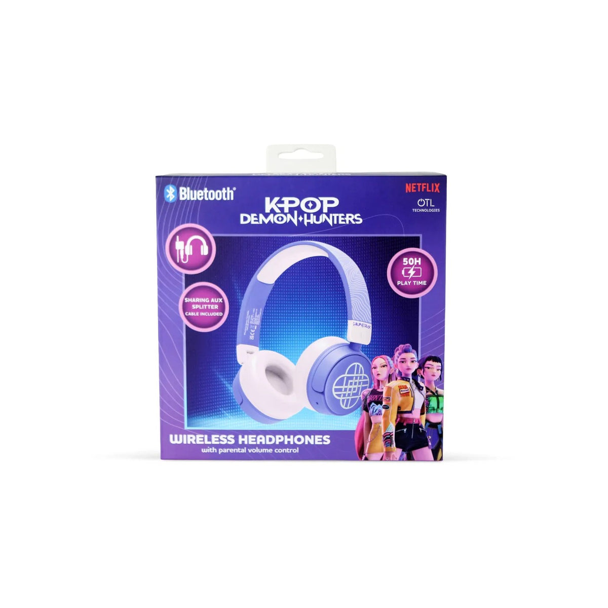 Cuffie wireless per bambini KPop Demon Hunters rosa - OTL Technologies