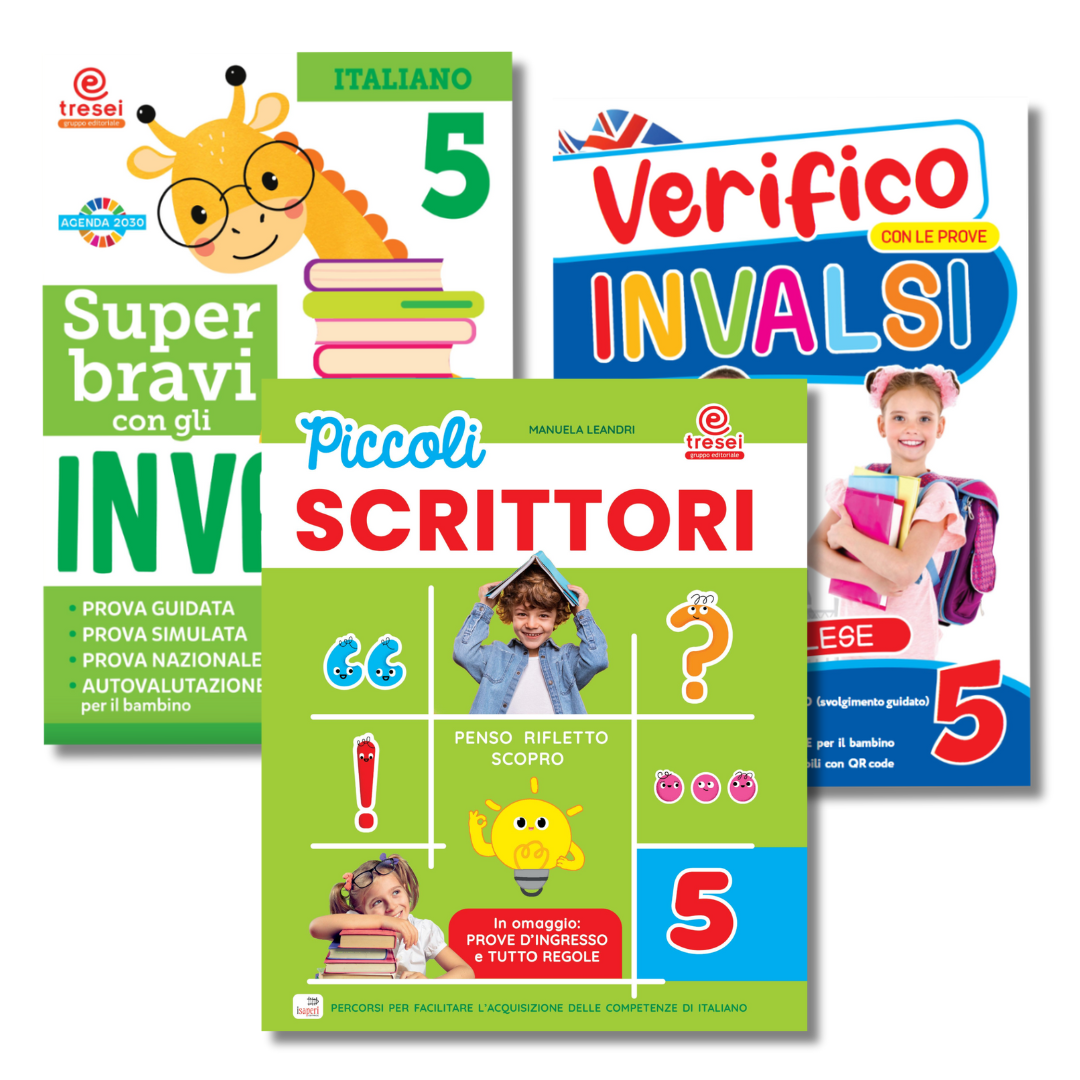 Piccoli scrittori 5 + Super bravi con gli Invalsi Italiano 5 + Verifico con le prove invalsi Inglese 5 - Centroscuola