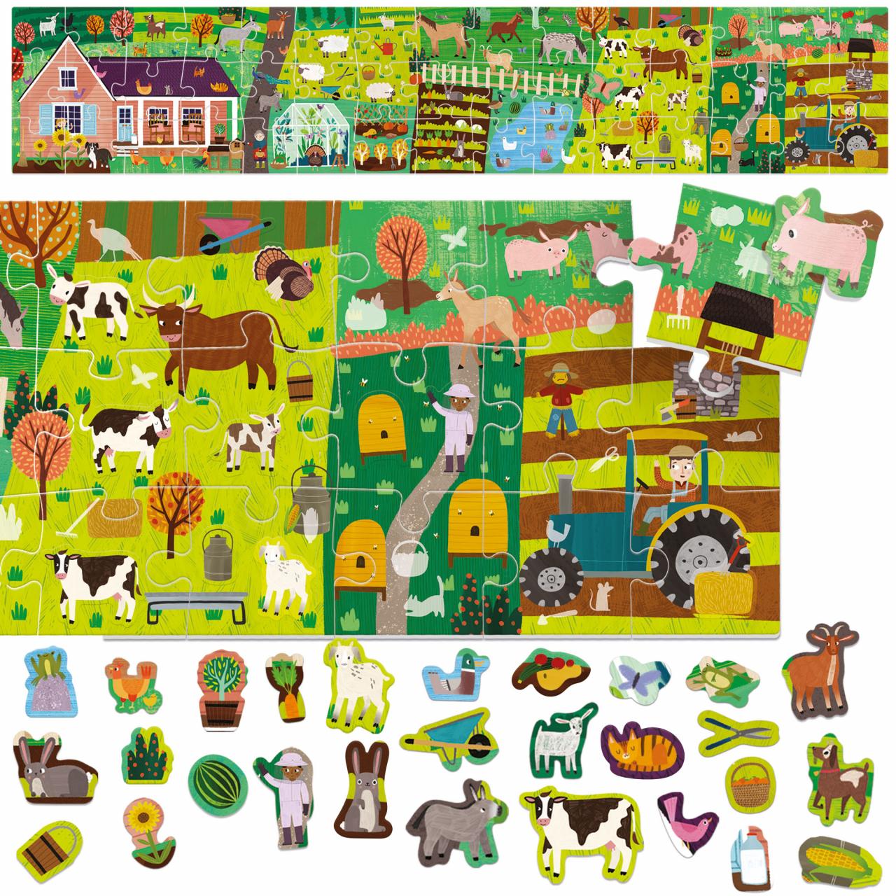 Puzzle + Stickers - The farm - Centroscuola