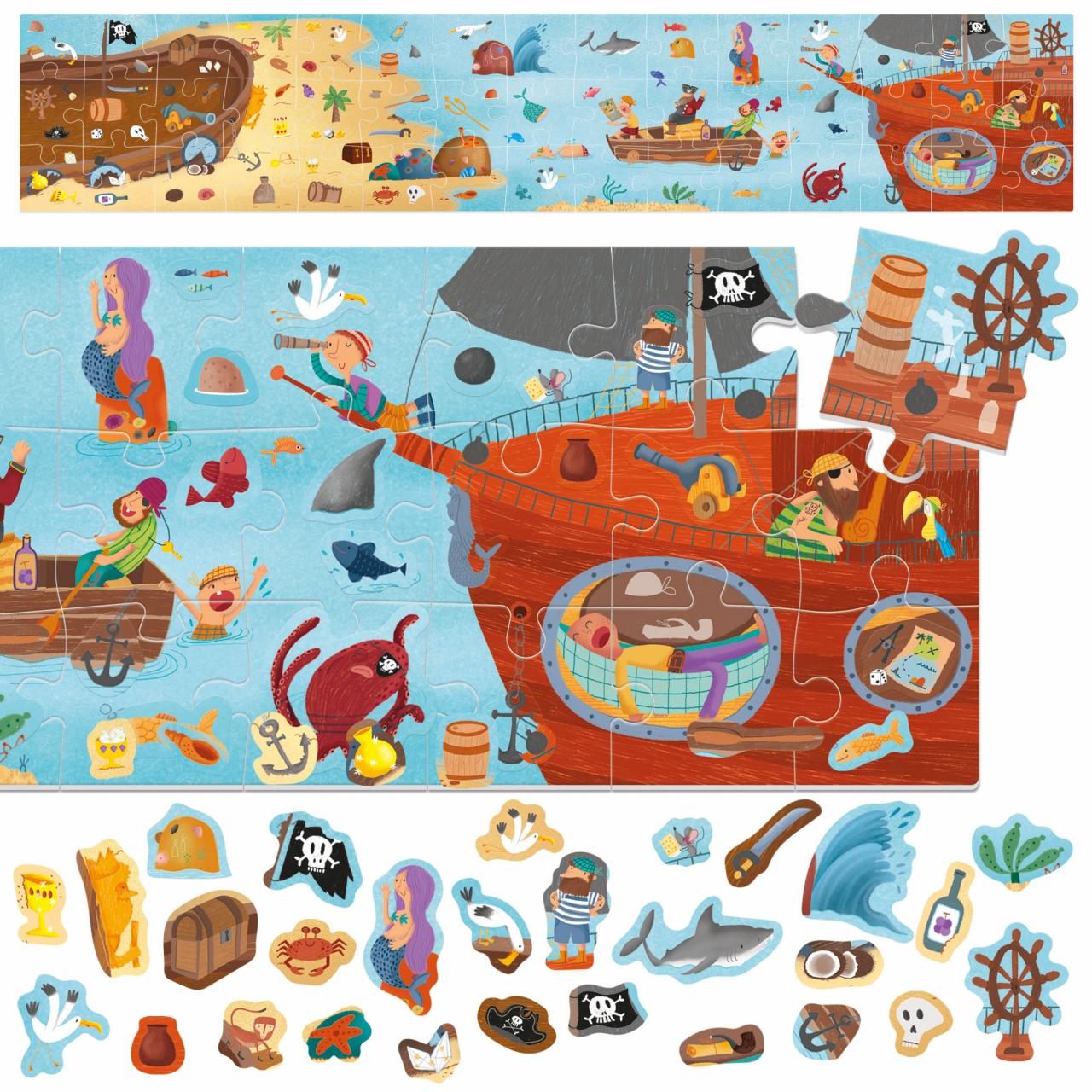 Puzzle + Stickers - The pirates - Centroscuola