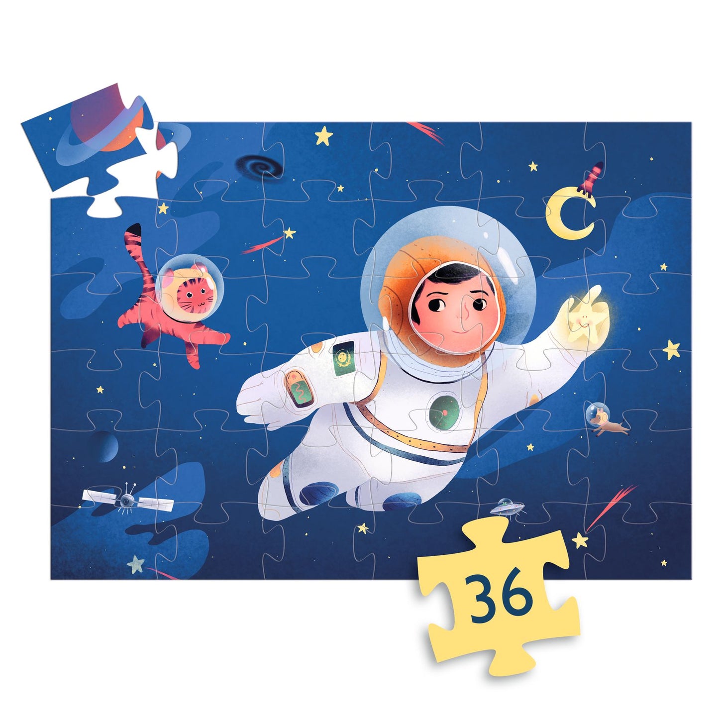Puzzle silhouette - Astronauta sulla luna 36 pezzi