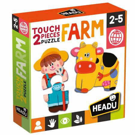 Farm - 2 pieces puzzle touch - Centroscuola