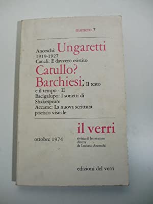 Rivista Il Verri - Quinta serie 1974 n 7 - Centroscuola