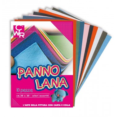 Panno lana cm 20x30 album colori assortiti 10 pz - Centroscuola