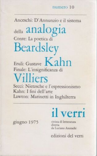 Rivista Il Verri - Quinta serie 1975 n 10 - Centroscuola