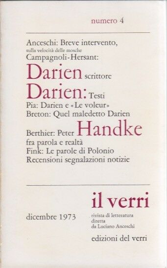 Rivista Il Verri - Quinta seri 1973 n 4 - Centroscuola