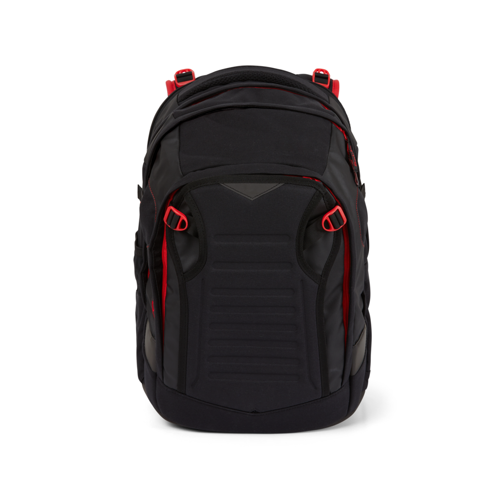 Satch Match Zaino Scolastico Espandibile - Fire Phantom (Nero/Rosso) - 30/35L - Realizzato In PET Riciclato