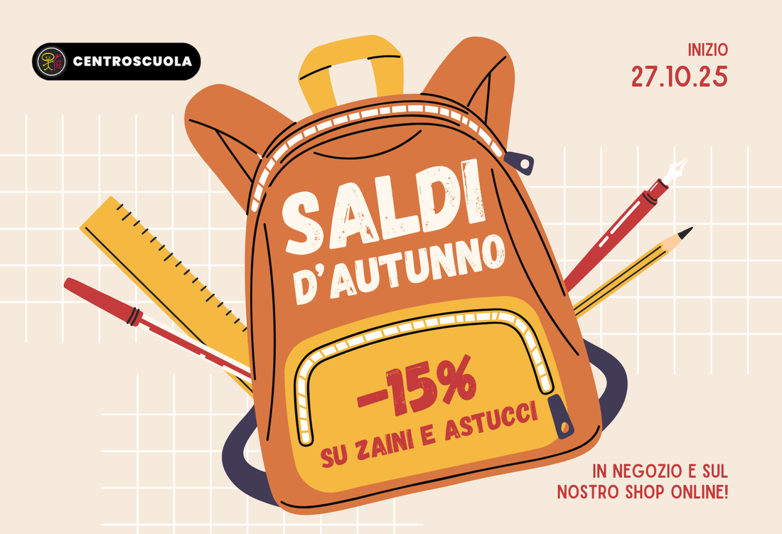 Sconti d’autunno: zaini e astucci scontati del 15%!