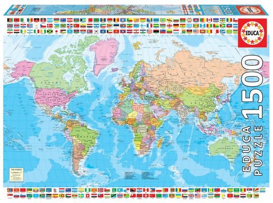 Puzzle 1500 pezzi Planisfero politico