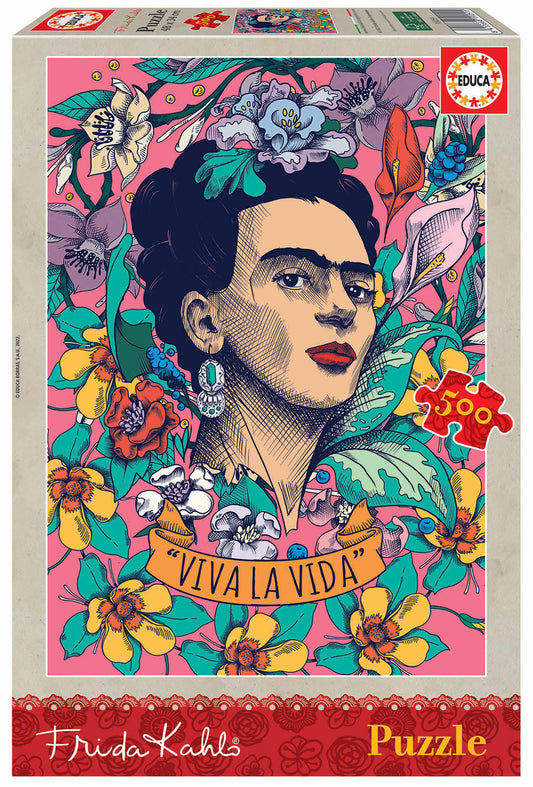 Puzzle 500 pezzi “Viva la Vida” Frida Kahlo