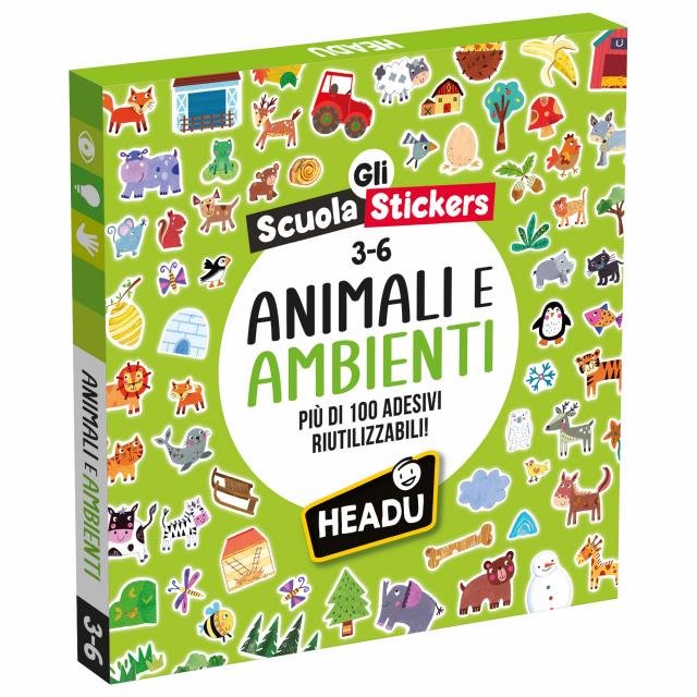 Scuola Stickers Animali e Ambienti - Headu - confezione
