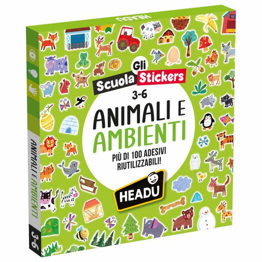 Scuola Stickers Animali e Ambienti - Headu - confezione