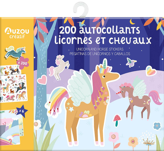 200 Stickers - Unicorni e cavalli