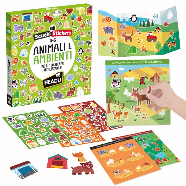 Scuola Stickers Animali e Ambienti - Headu - schede attività
