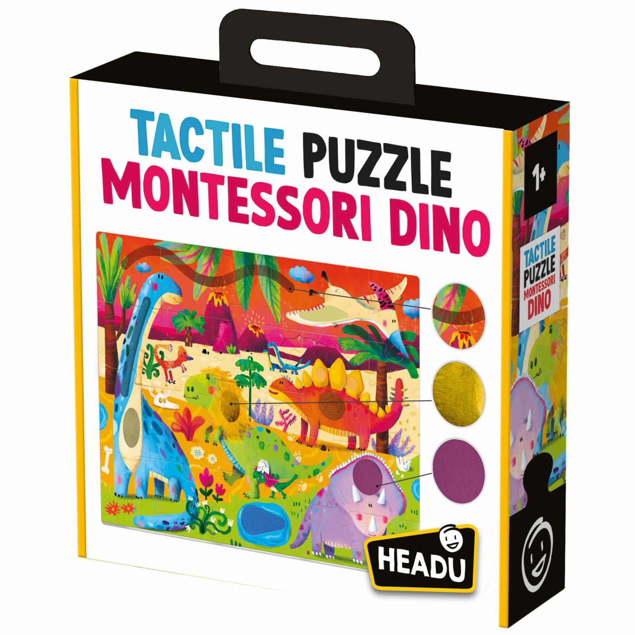 Tactile Puzzle Montessori Dino - Headu