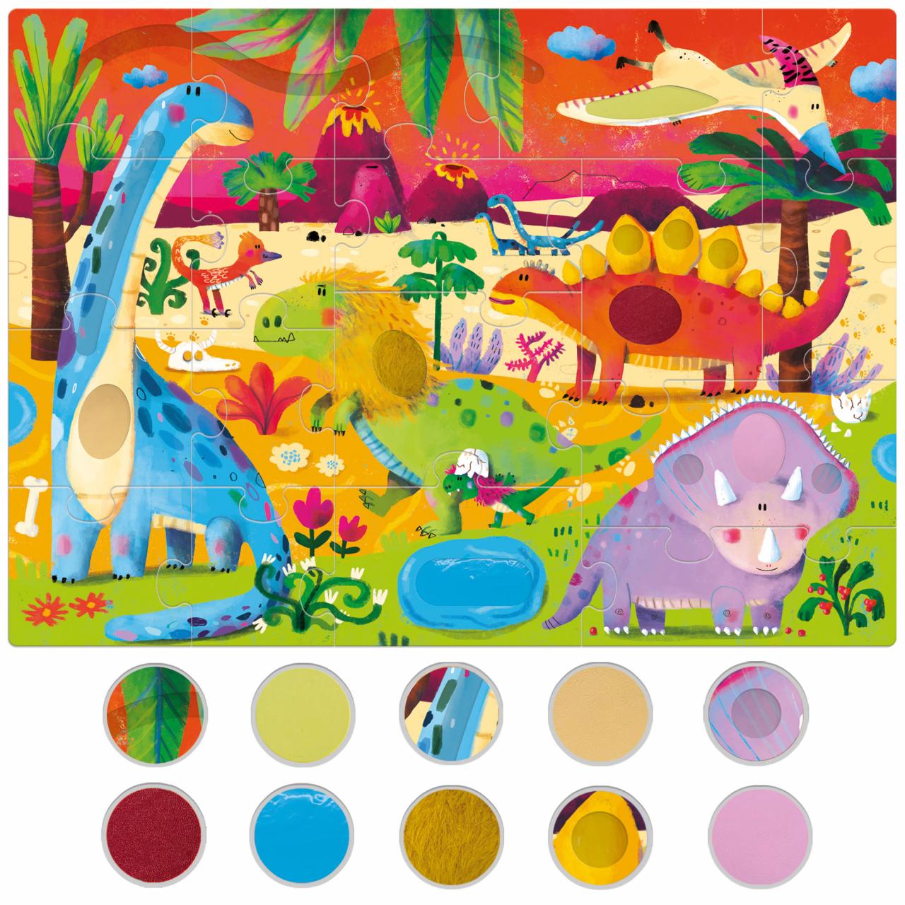 Tactile Puzzle Montessori Dino - Headu