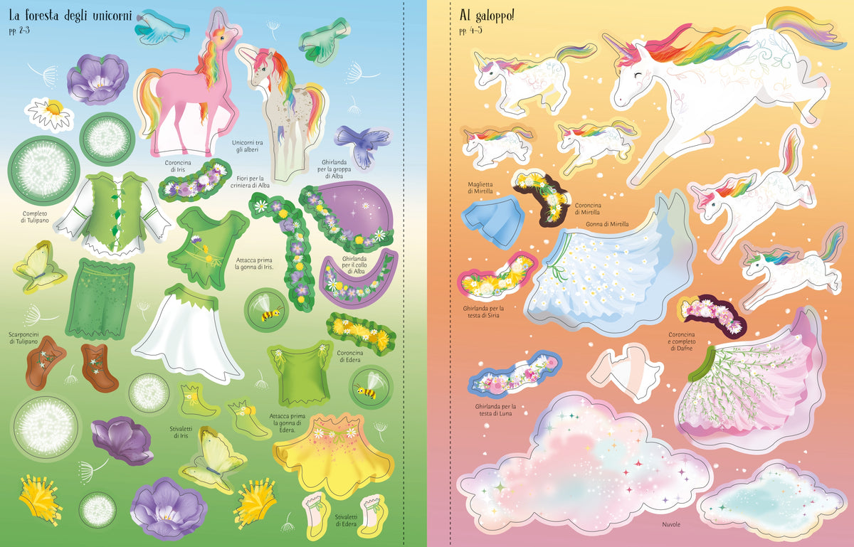 Vesto le bamboline - Unicorni arcobaleno e Il regno incantato - Usborne - pagine interne
