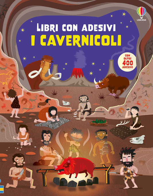 Libri con adesivi - I cavernicoli - Fiona Watt - Usborne - copertina
