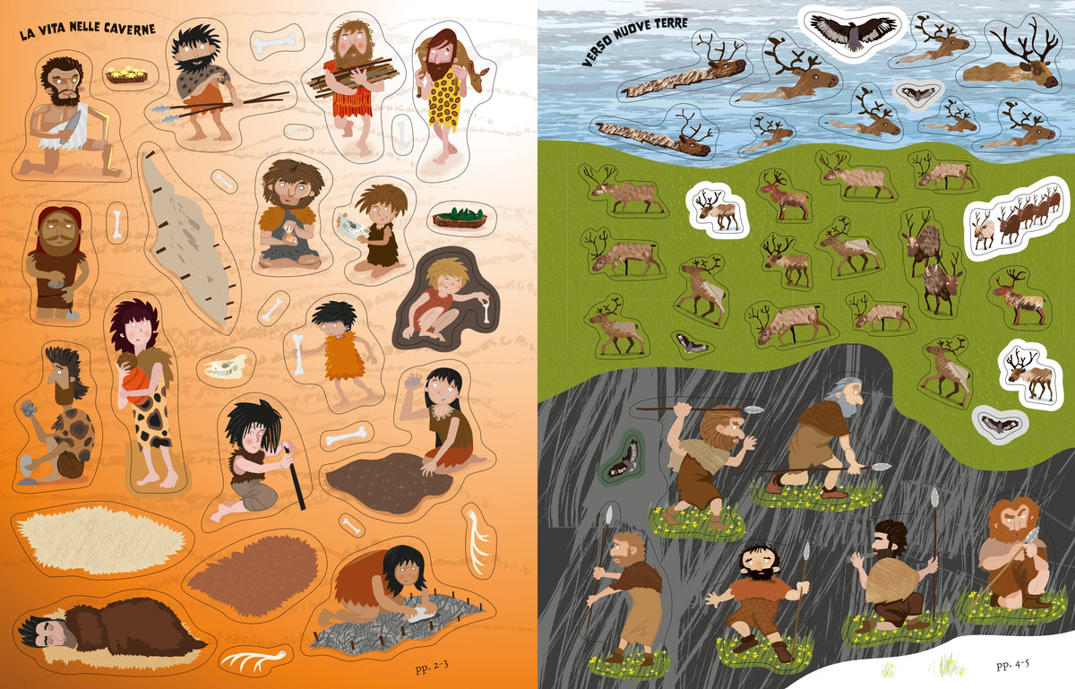 Libri con adesivi - I cavernicoli - Usborne - pagine interne