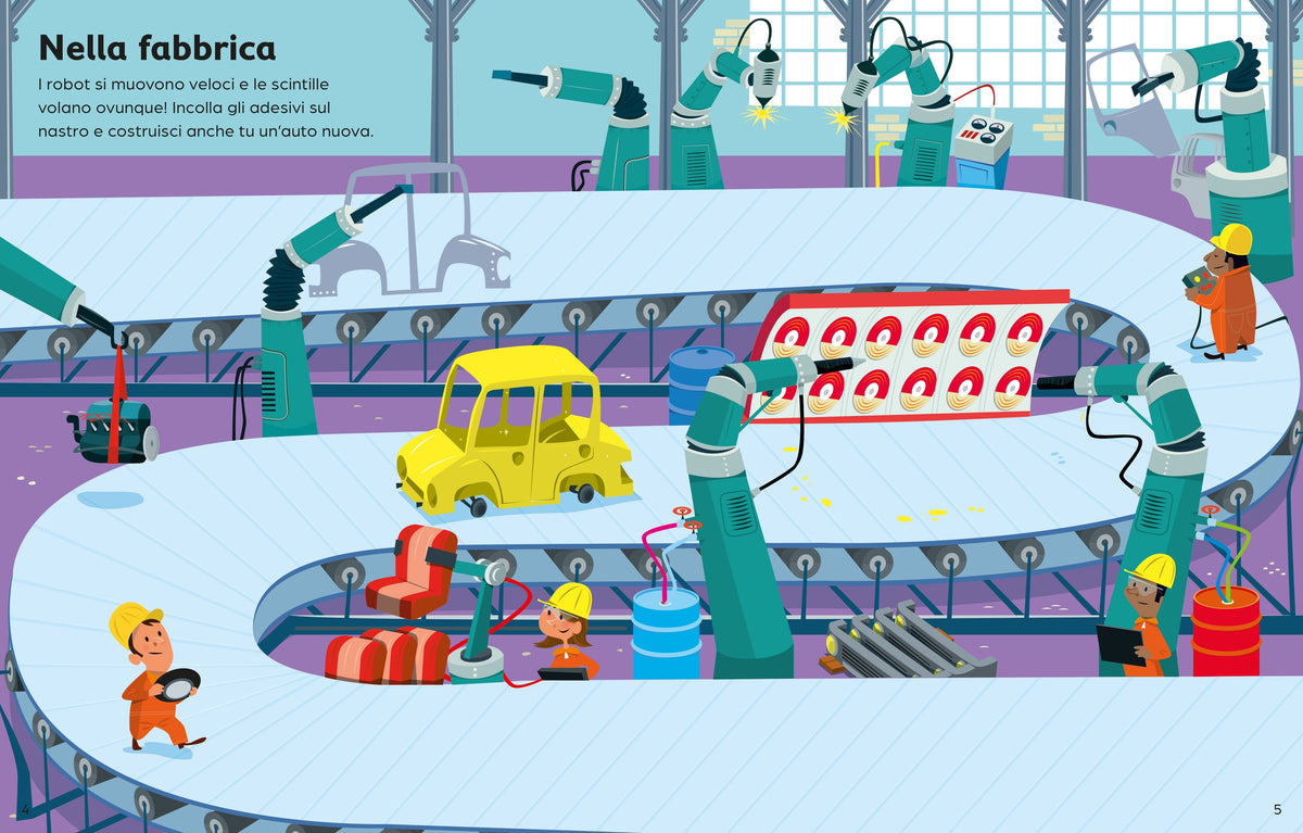 Libri con adesivi - Auto, treni e aerei - Usborne - pagine interne