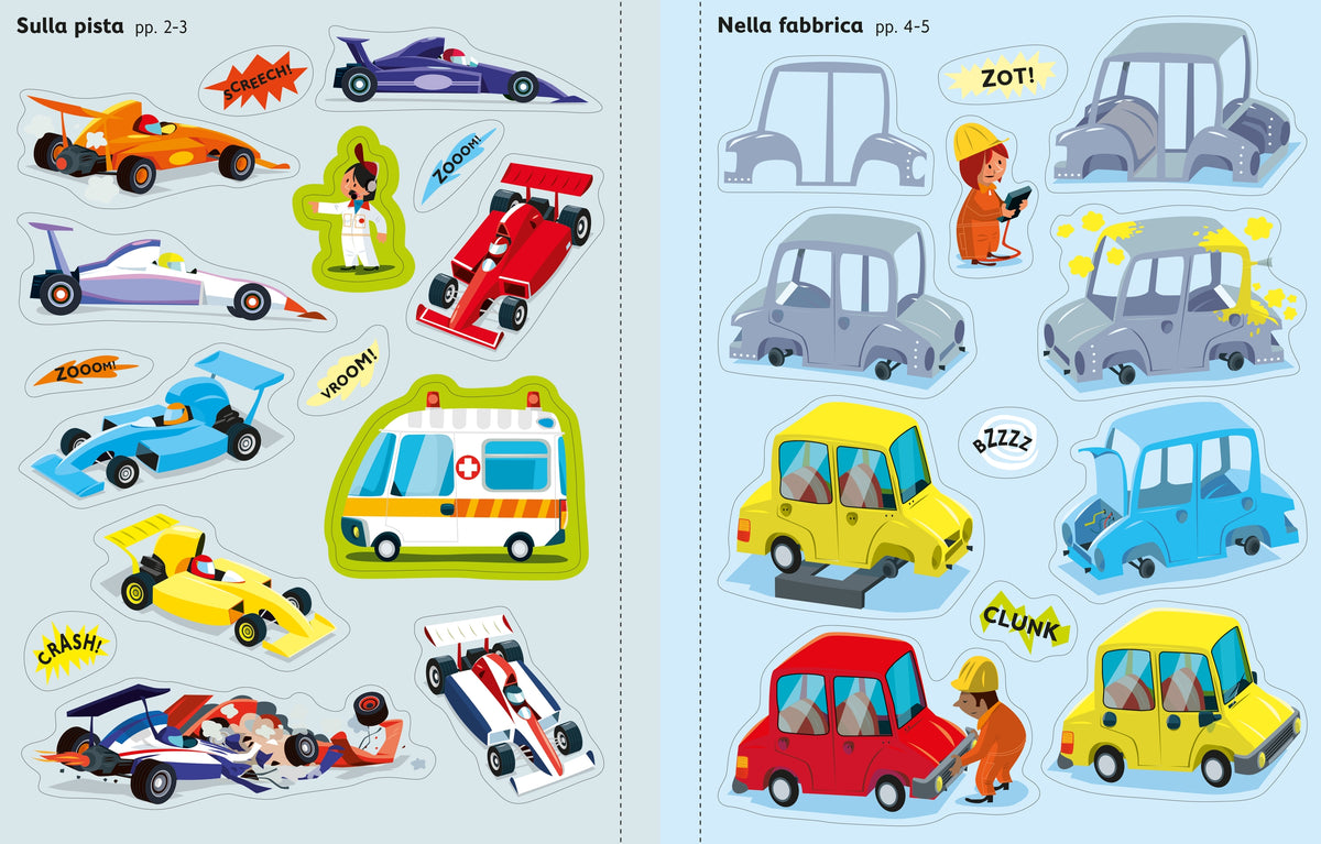 Libri con adesivi - Auto, treni e aerei - Usborne - pagine interne