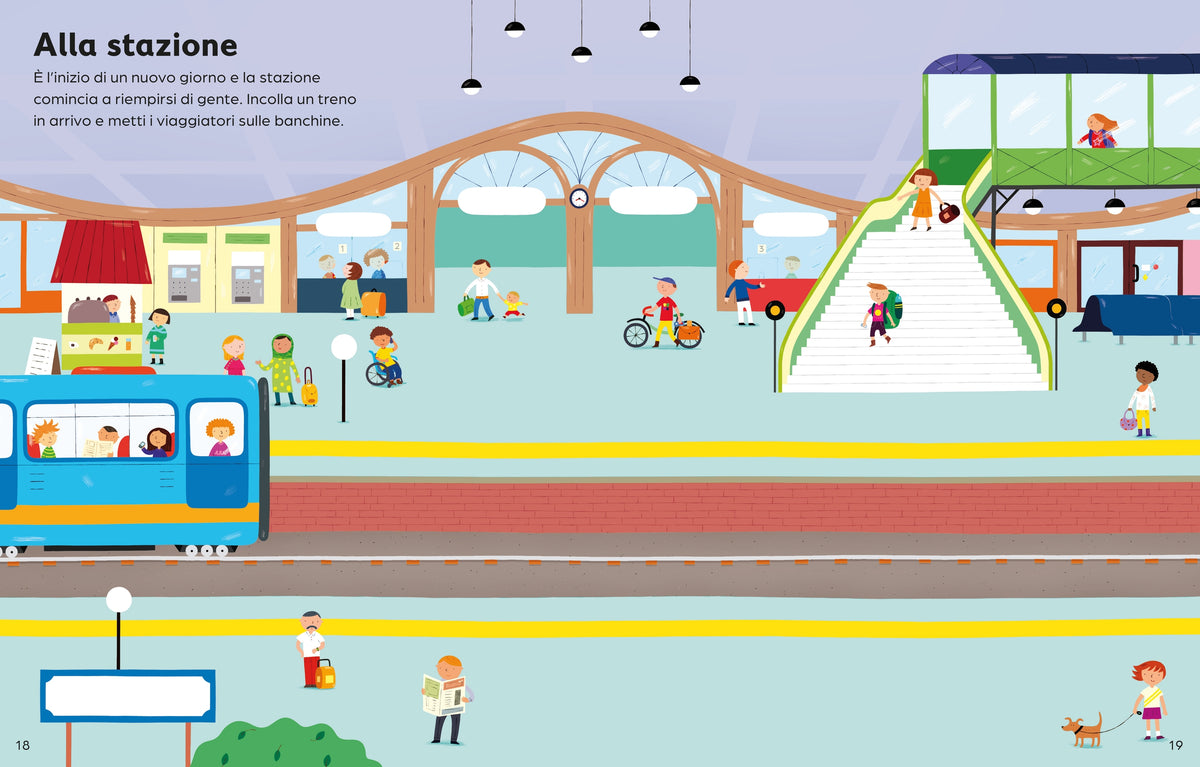 Libri con adesivi - Auto, treni e aerei - Usborne - pagine interne