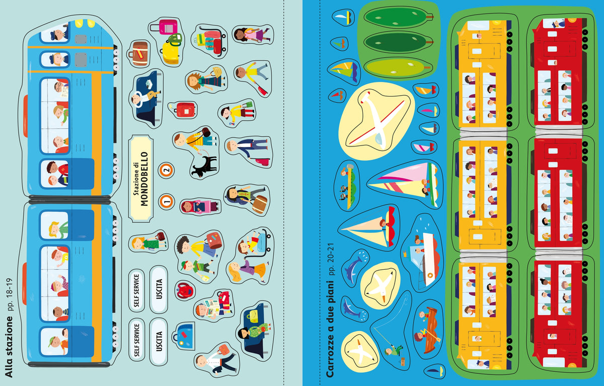 Libri con adesivi - Auto, treni e aerei - Usborne - pagine interne