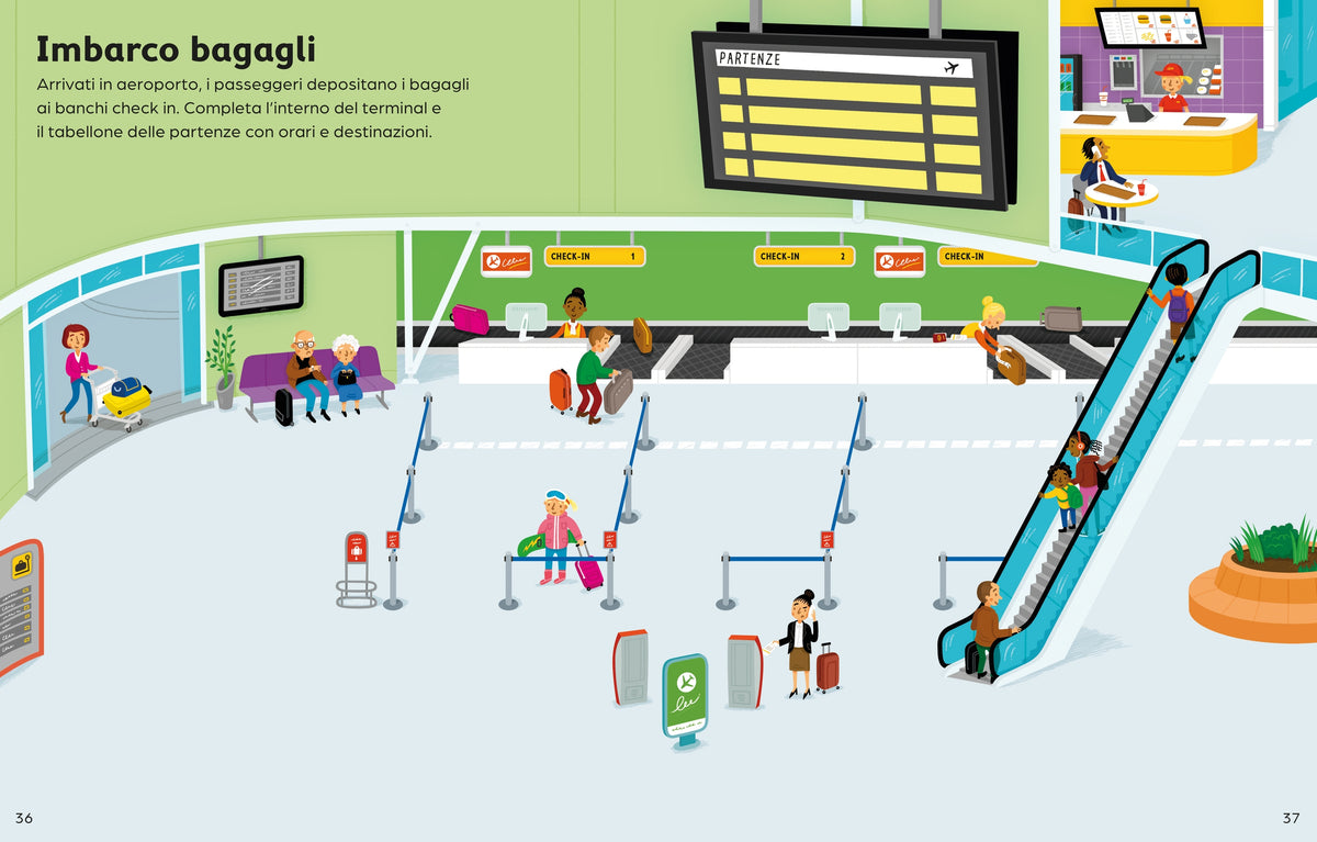 Libri con adesivi - Auto, treni e aerei - Usborne - pagine interne