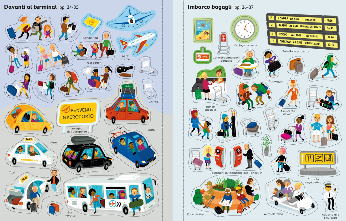 Libri con adesivi - Auto, treni e aerei - Usborne - pagine interne