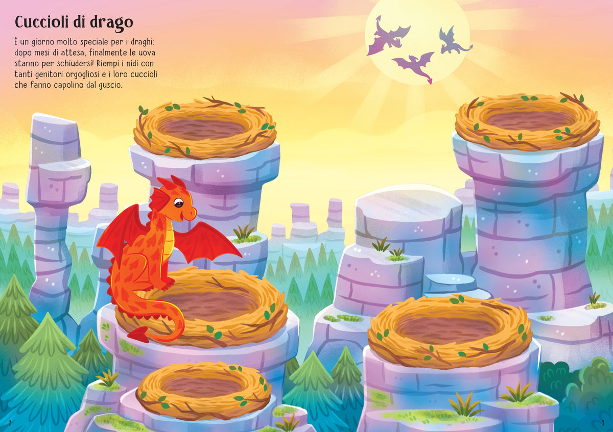 Piccoli libri con adesivi luccicanti - Draghi - Usborne - pagine interne