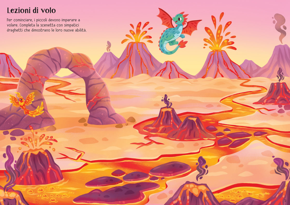 Piccoli libri con adesivi luccicanti - Draghi - Usborne - pagine interne