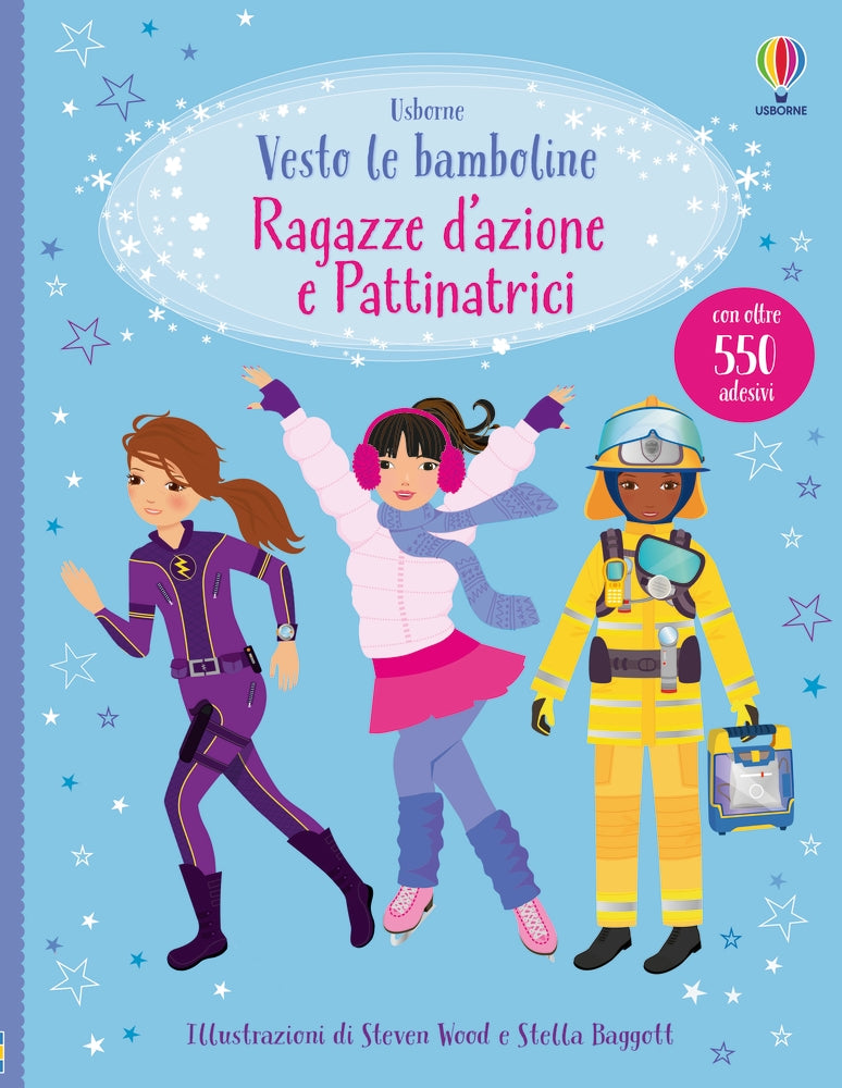 Vesto le bamboline - Ragazze d'azione e Pattinatrici - Fiona Watt - Usborne - copertina