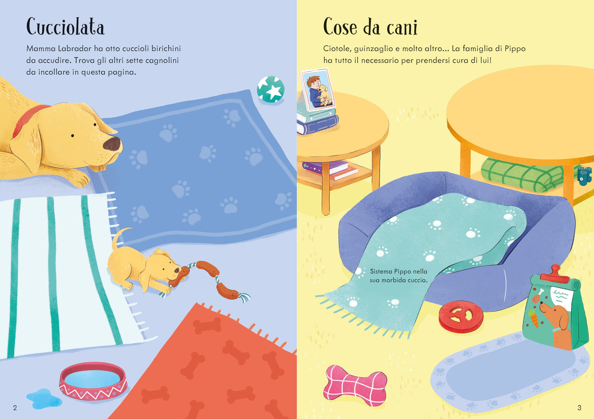 Piccoli libri con adesivi - Cani e cuccioli - Usborne - pagine interne