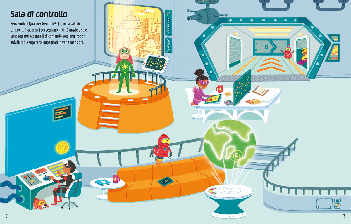 Libri con adesivi - Supereroi - Usborne - pagine interne