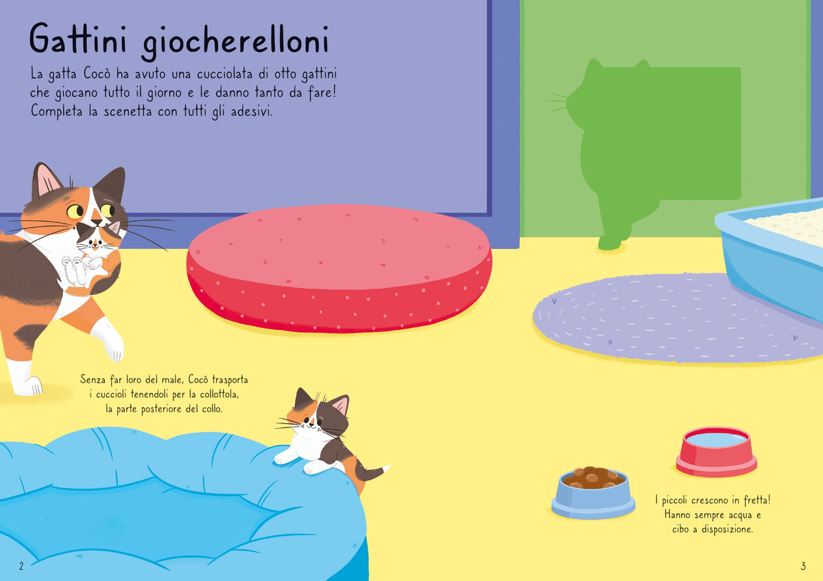 Piccoli libri con adesivi - Gatti e micini - Usborne - pagine interne