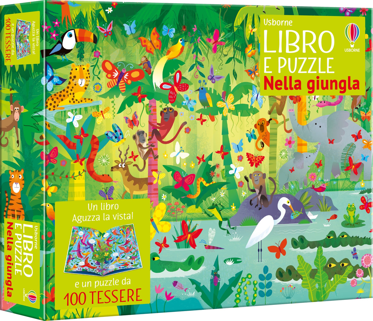 Libro e puzzle - Nella giungla - Kirsteen Robson - Usborne - copertina