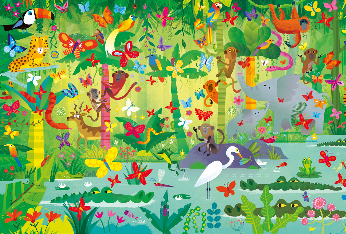 Libro e puzzle - Nella giungla - Usborne - pagine interne