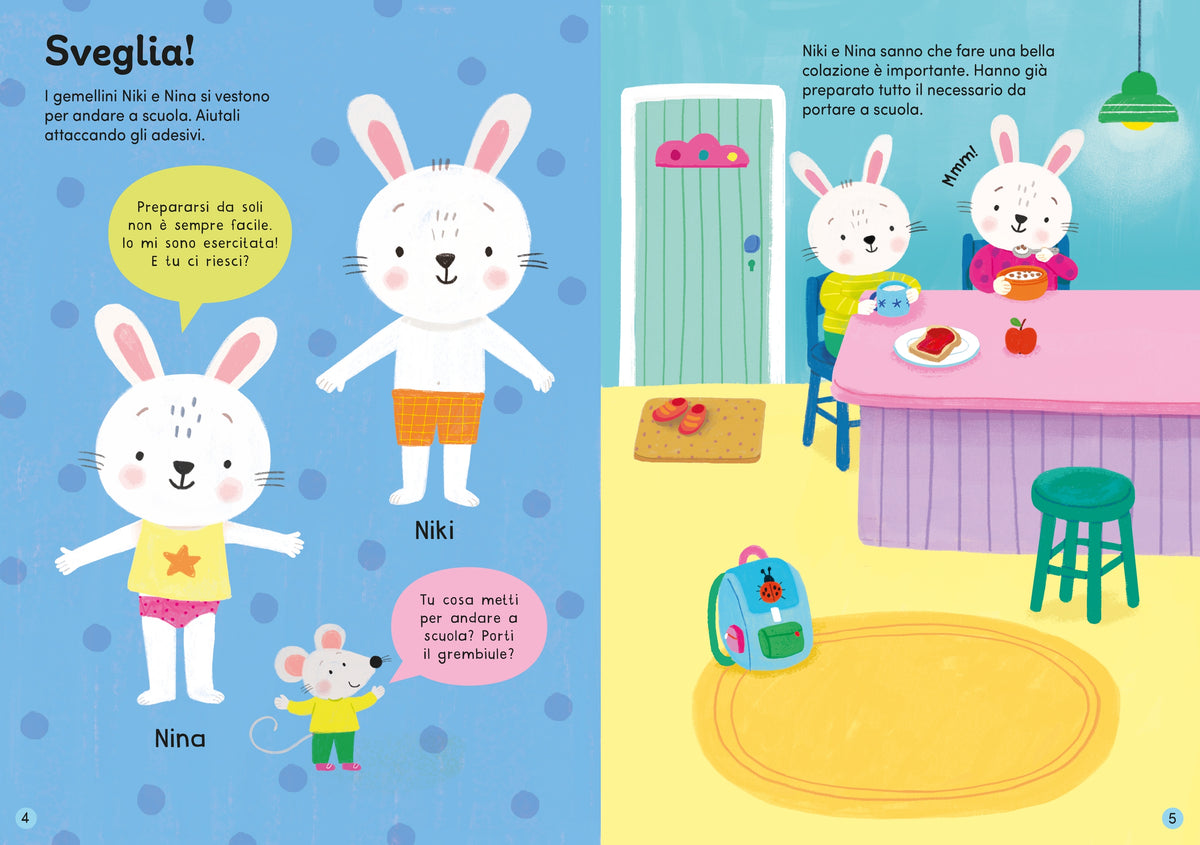 Il primo giorno di scuola - con adesivi - Usborne - pagine interne