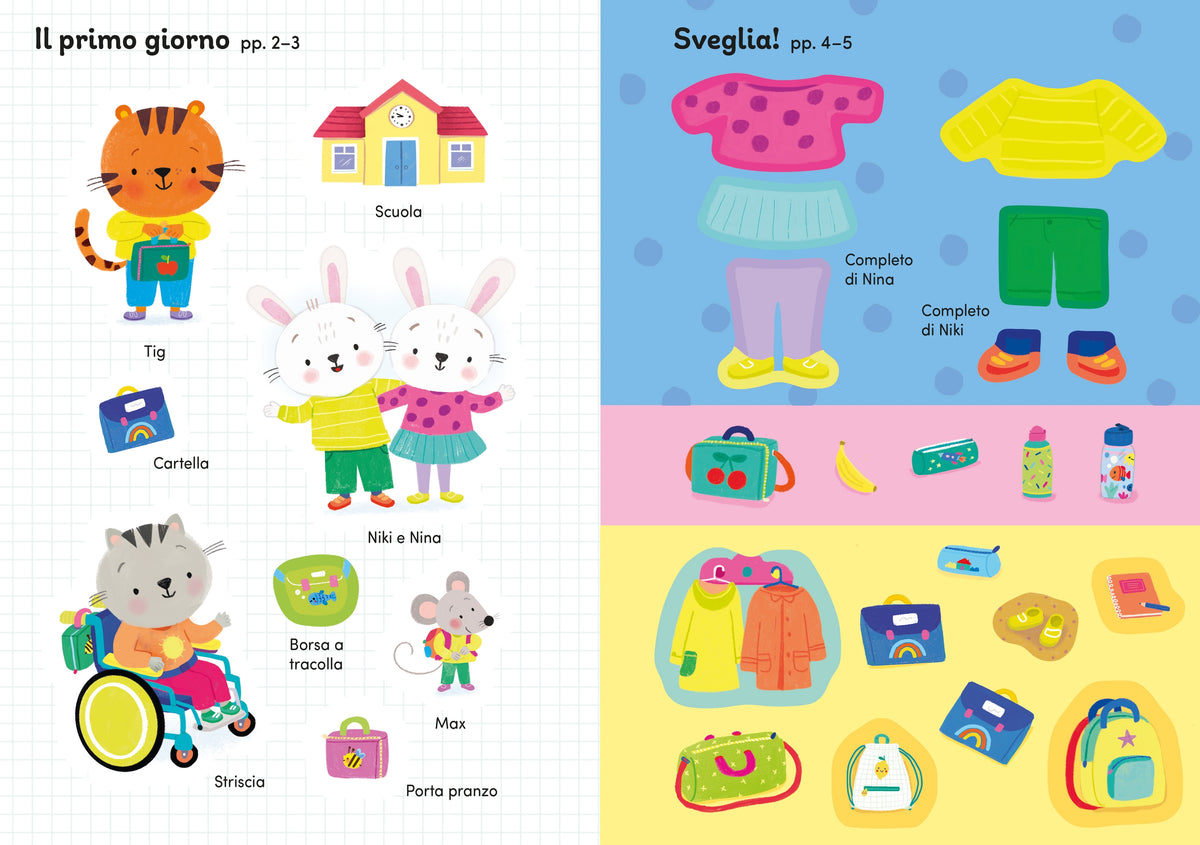 Il primo giorno di scuola - con adesivi - Usborne - pagine interne