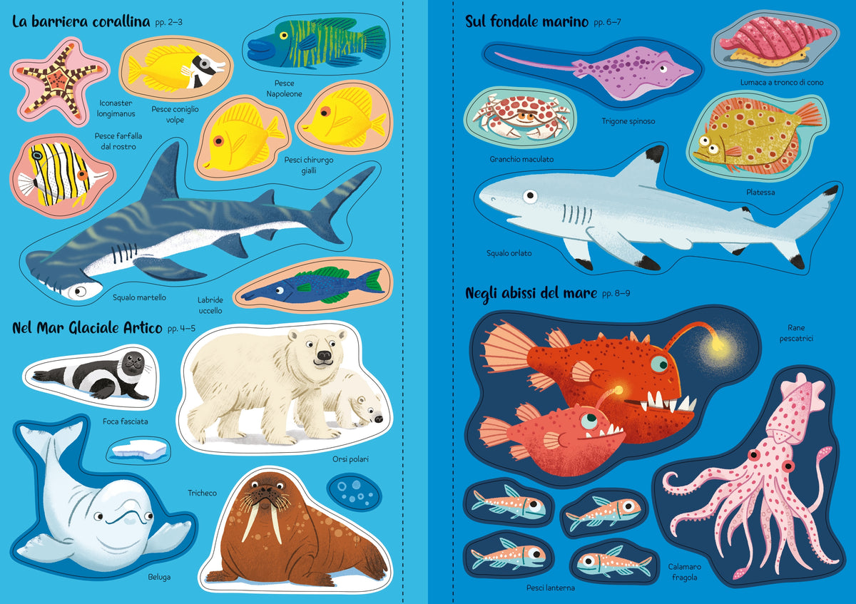 Piccoli libri con adesivi luccicanti - Nel mare - Usborne - pagine interne