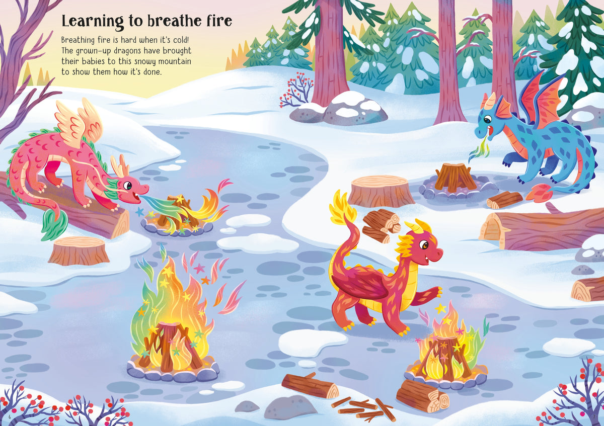 Sparkly Dragons Sticker Book - Usborne - pagine interne
