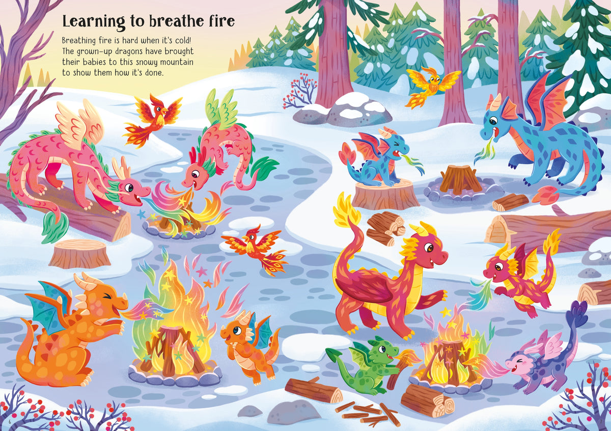 Sparkly Dragons Sticker Book - Usborne - pagine interne