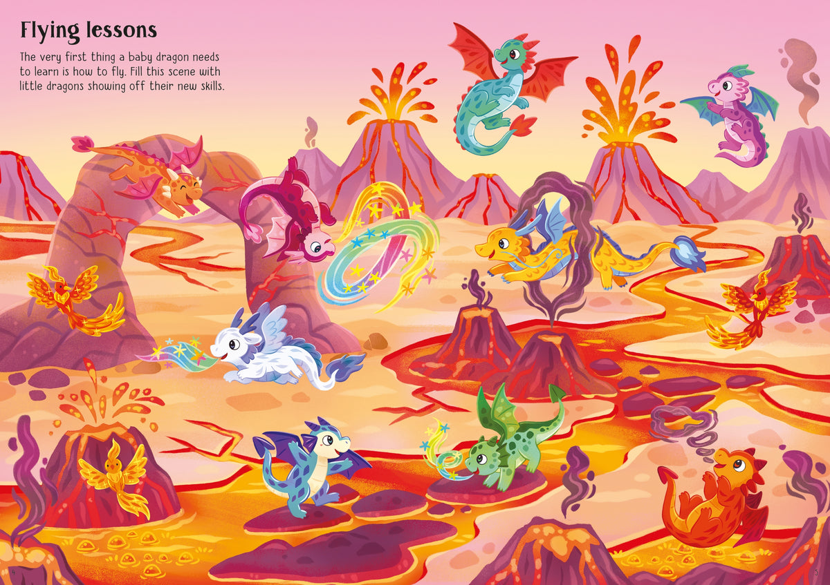 Sparkly Dragons Sticker Book - Usborne - pagine interne