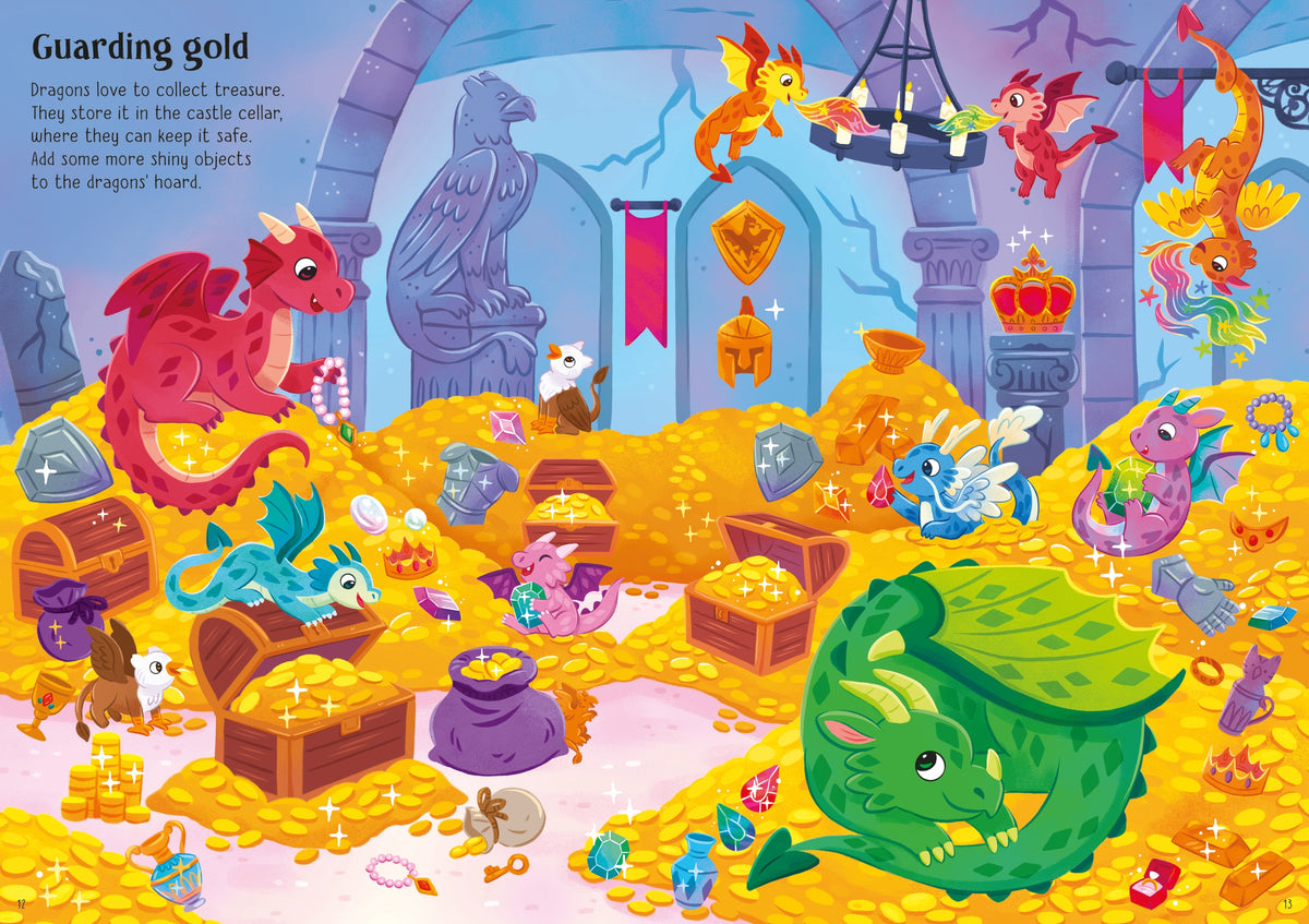 Sparkly Dragons Sticker Book - Usborne - pagine interne